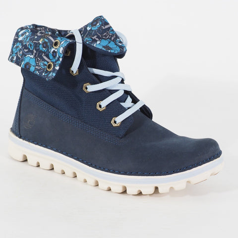 Womens Timberland Brookton Floral A19AZ Navy Leather Lace Casual Walking Boots