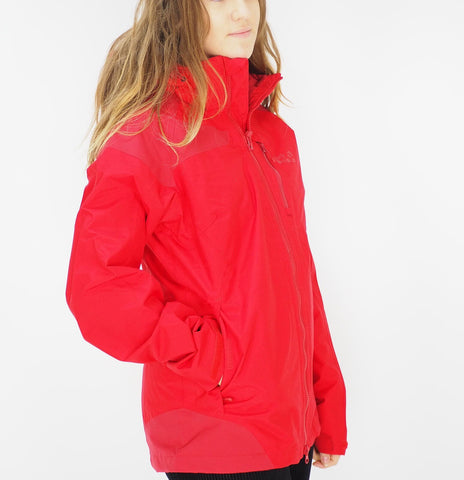 Womens Jack Wolfskin Jasper 1106221 Red Fire Waterproof Hooded Hiking Jacket