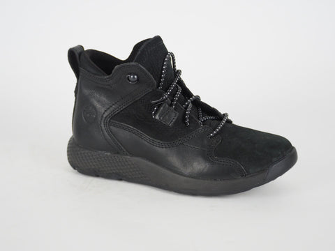 Boys Timberland EK A1I55 Black Leather Laced Toggle Ankle Boots