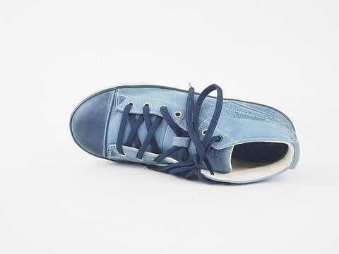 Mens Timberland EK Hokcmp  CTC LT 5265A Blue Leather Shoes Lace Up Chukka Boots