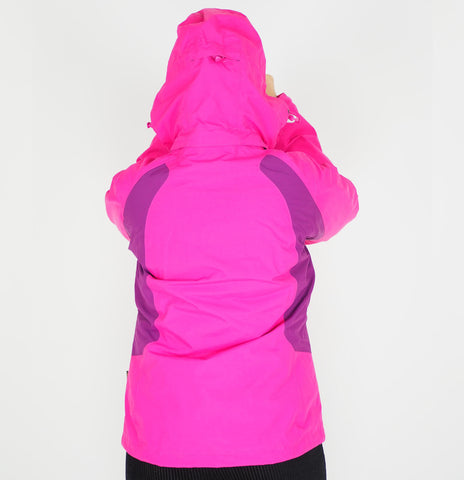 Womens Jack Wolfskin 3 In 1 Asian Fit 5004941 Pink Passion Zip Up Hiking Jacket