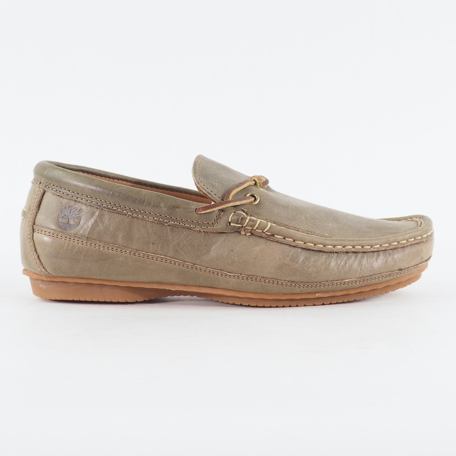 Mens Timberland EK City 1 Eye 5002R Medium Grey Leather Laced Casual Boat Shoes