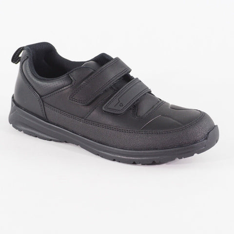Boys Clarks Reflectace Black Double Strap School Walking Light Kids Shoes