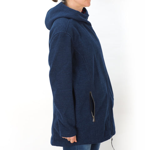 Womens Jack Wolfskin Stromlock 1705611 Night Blue Asimetrical Zip Up Warm Fleece