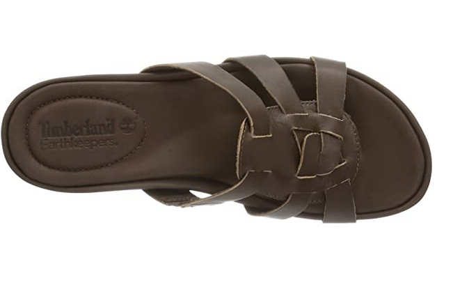 Womens Timberland Pleasant 8048A Brown Leather Sliders Casual Summer Sippers