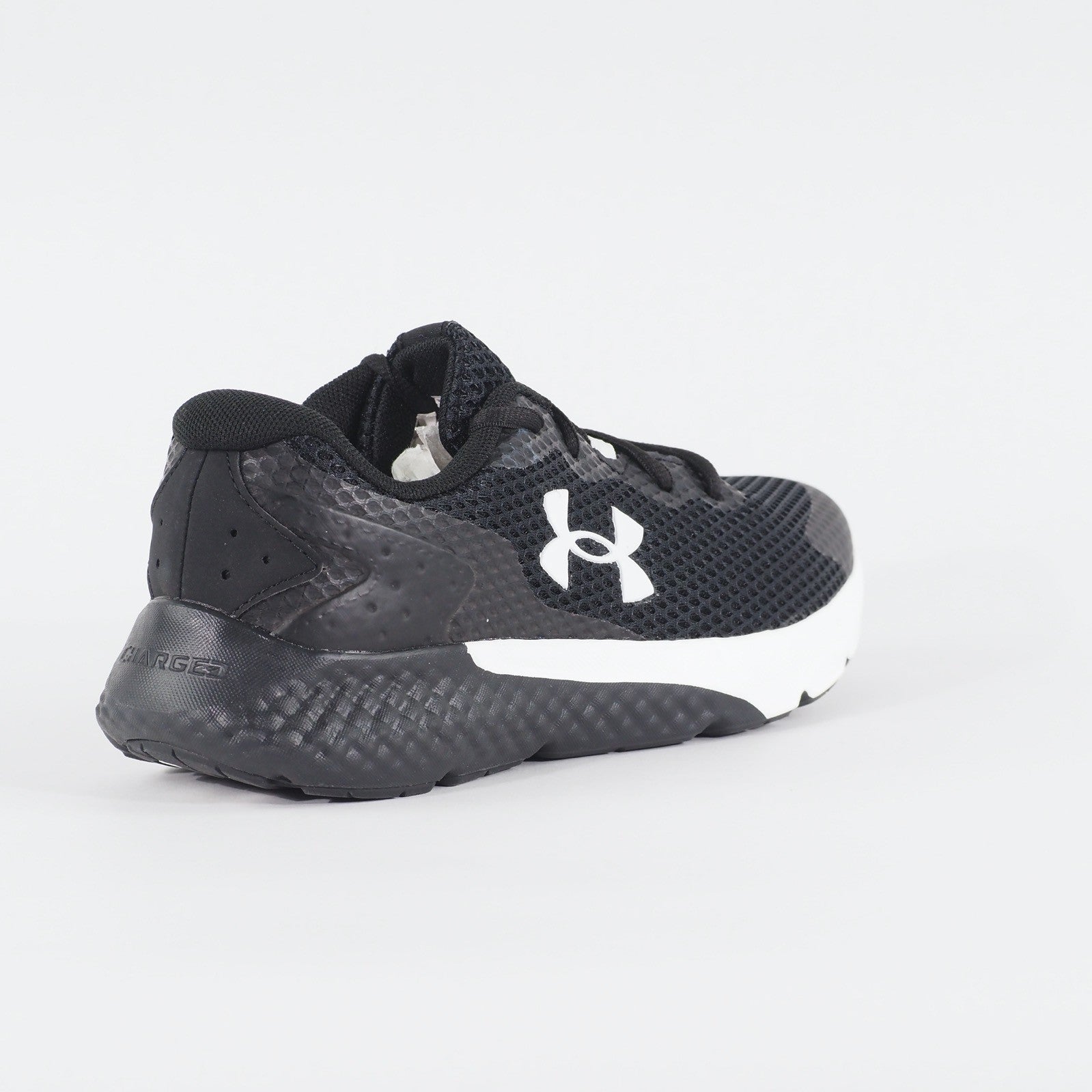 Womens Under Armour Charged Surge 3 Black Mesh Running Lace Up Sports Trainers