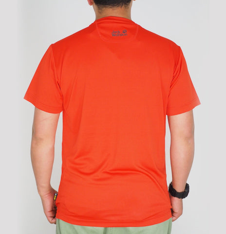 Mens Jack Wolfskin Baselayer 5007841 Bright Pumpkin Casual Short Sleeve T Shirt