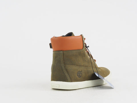 Boys Timberland Cupsole 6779R Green Leather Casual Lace Up Trainers Chukka Boots