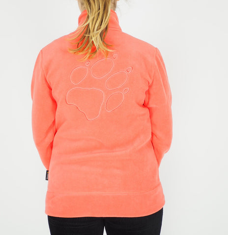 Womens Jack Wolfskin Moon Track 1700301 Hot Coral Zip Up Warm Fleece Sweatshirt