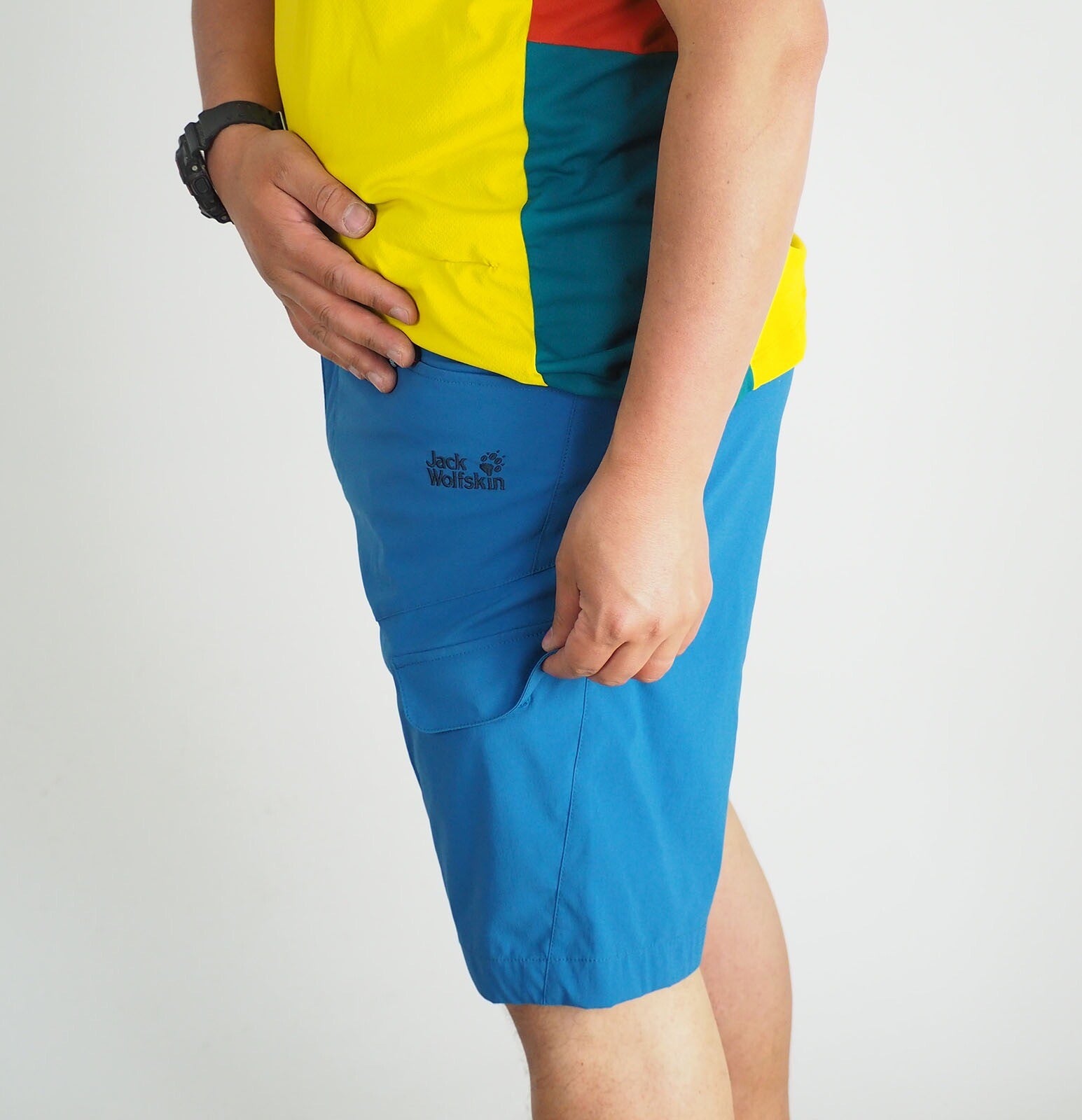 Mens Jack Wolfskin SOF 5006191 Moroccan Blue Comfort Fit Hiking Summer Shorts