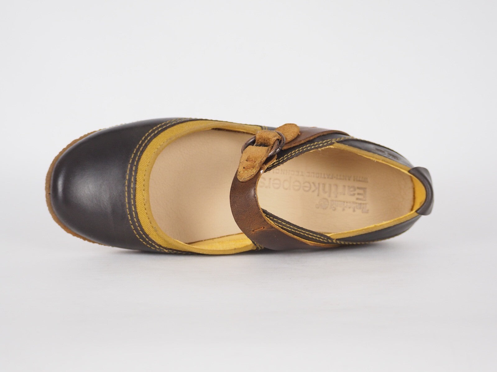 Womens Timberland Bayden MJ 24644 Dark Brown Leather One Strap Ballet Flat Shoes