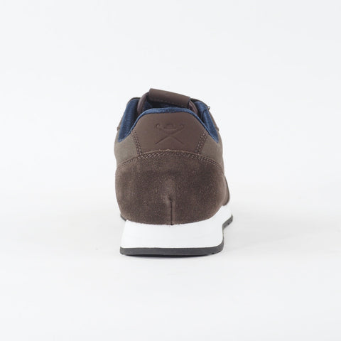 Mens Hackett London Eyelet Trainer HMS20854 898 Dark Brown Leather Lace Up Shoes