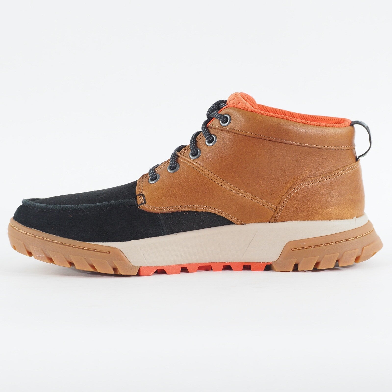 Mens Timberland Boulder Trail Chukka A41AT Black Suede Wheat Leather Lace Boots