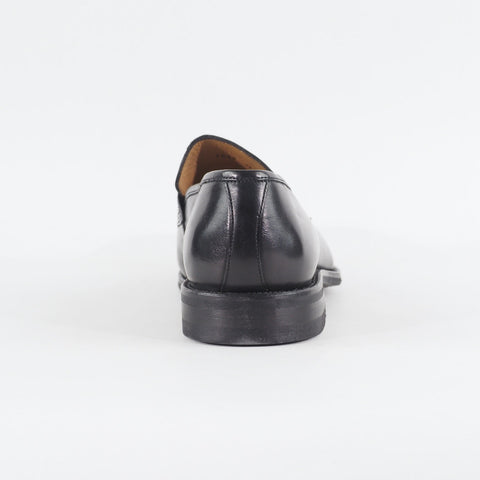 Mens John White Stamford Black Leather Slip On Formal Walking Shoes