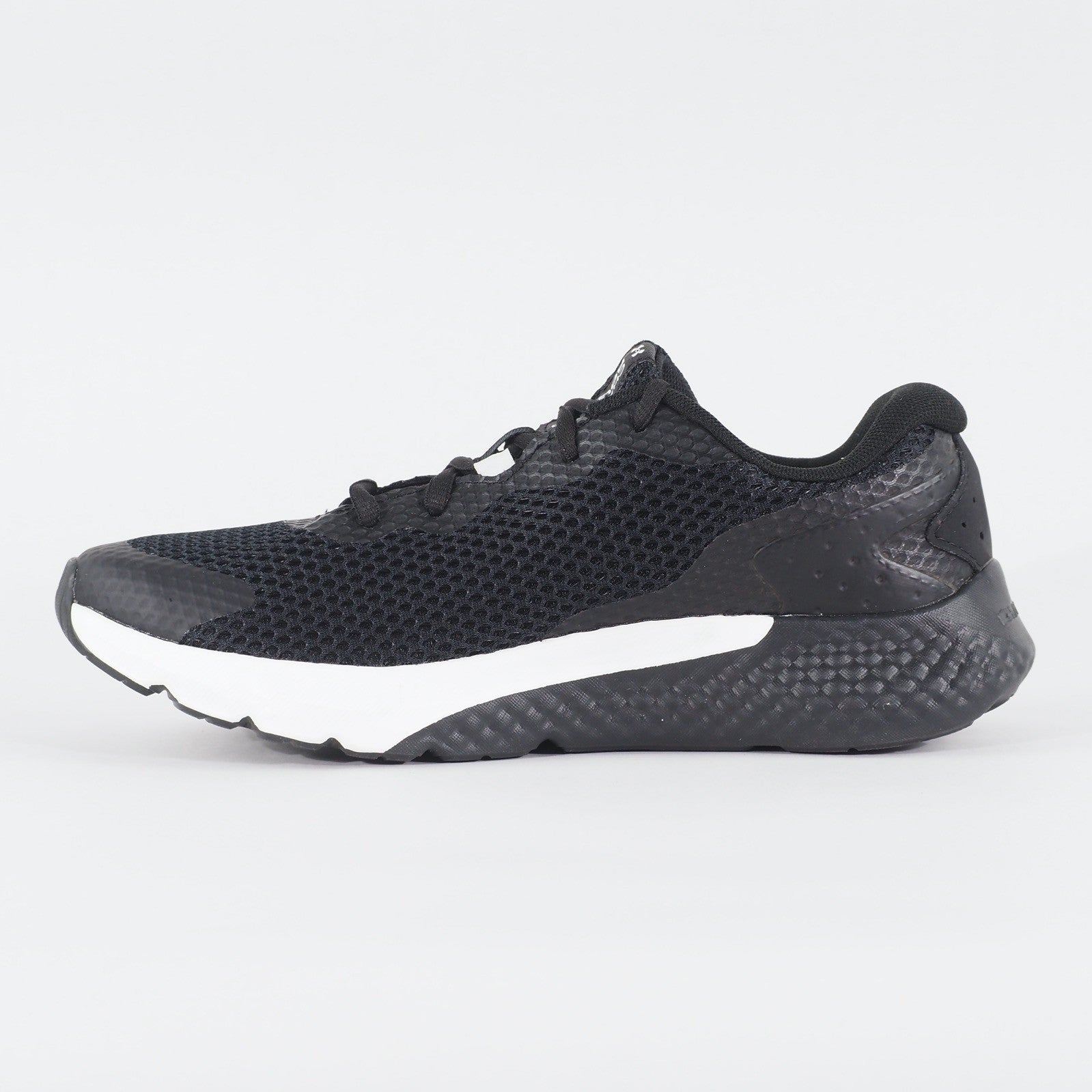 Womens Under Armour Charged Surge 3 Black Mesh Running Lace Up Sports Trainers