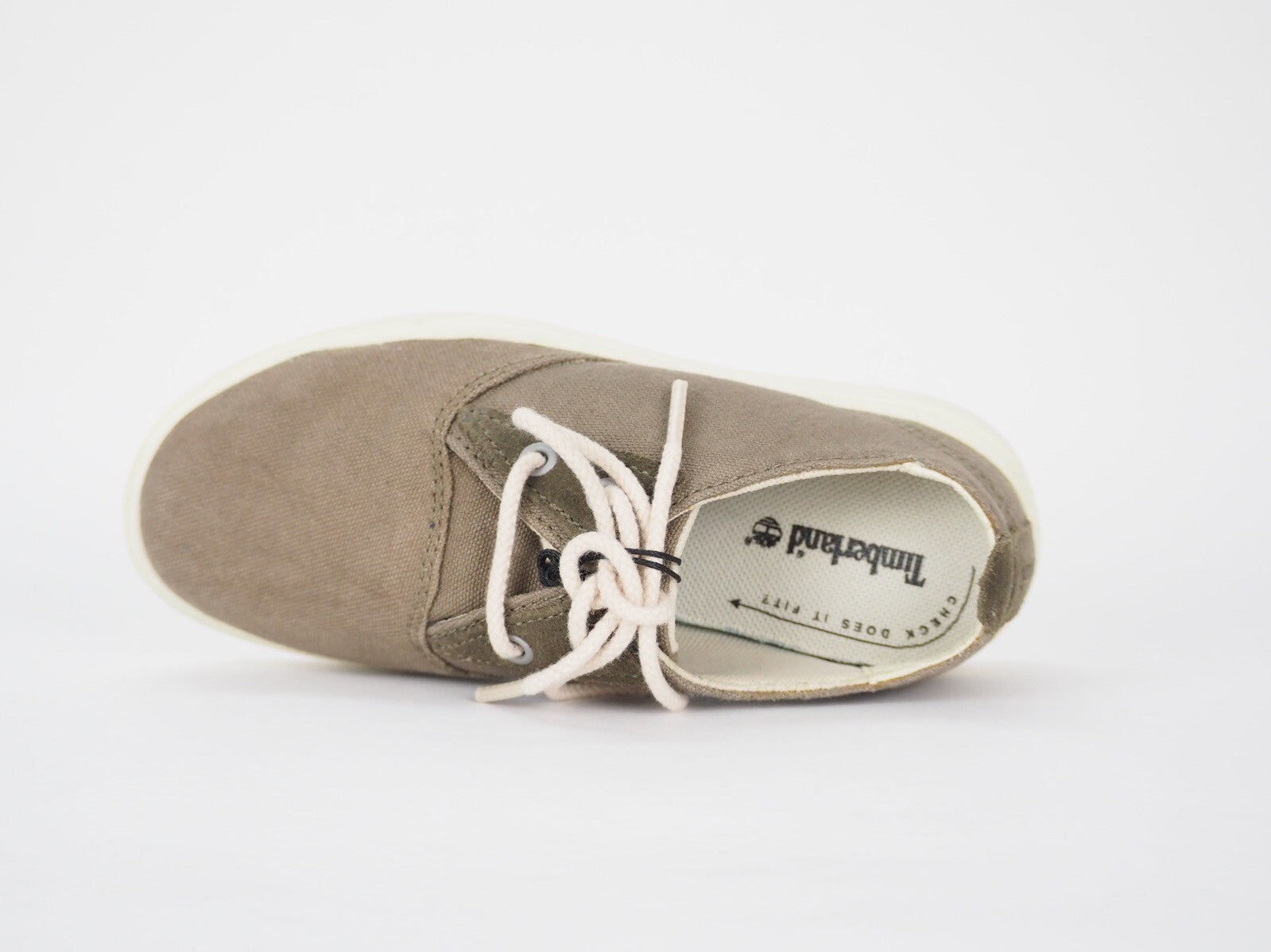 Toddlers Timberland Canvas A1JCF Taupe Casual Light Lace Up Trainers Kids Shoes