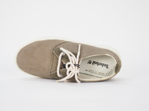 Toddlers Timberland Canvas A1JCF Taupe Casual Light Lace Up Trainers Kids Shoes