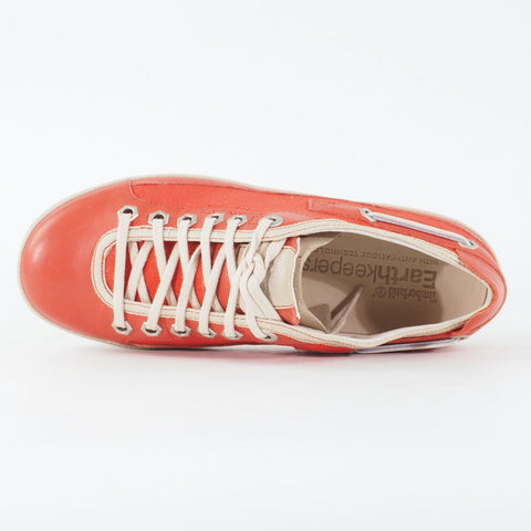 Womens Timberland Vintera Ox 16686 Red Leather Canvas Lace Up Casual Shoes