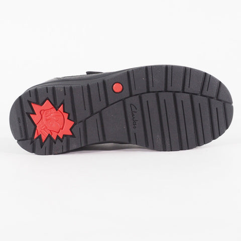 Boys Clarks Reflectace 13297 E Black Double Strap School Walking Kids Shoes