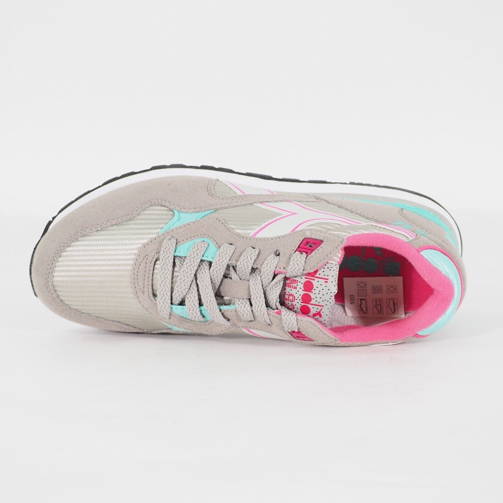 Womens Diadora 90248 Grey Textile Casual Lace Up Running Walking Ladies Trainers