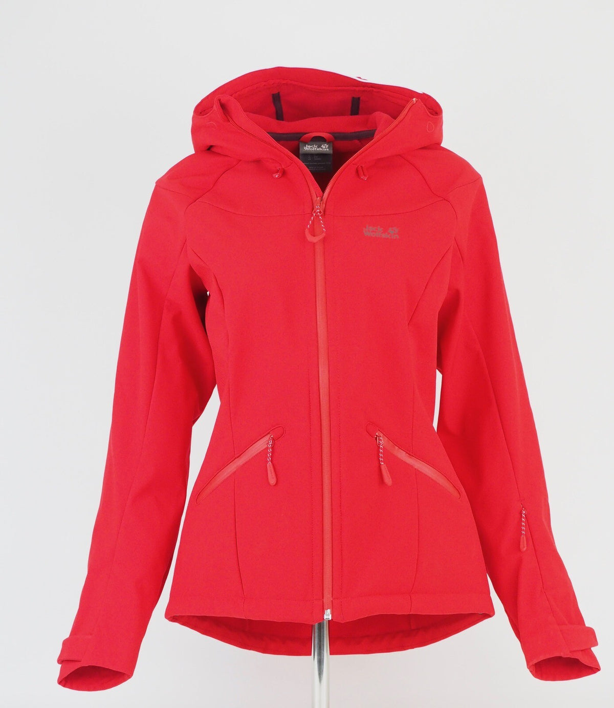 Womens Jack Wolfskin Powder Mountain Softshell 1306291 Red Fire Zip Up Jacket