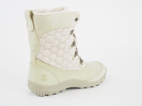 Womens Timberland EK Mount Hope 8513A Cream Leather Textile Waterproof Boots