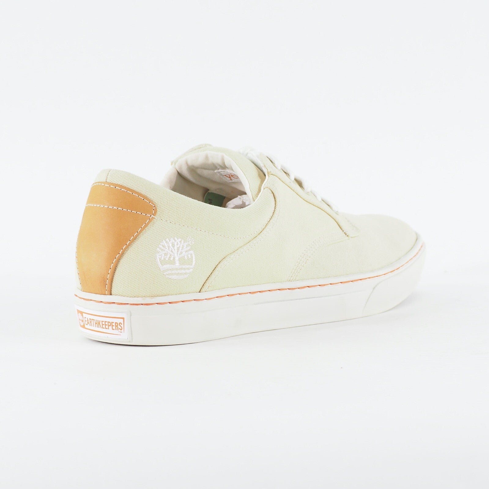 Mens Timberland EK Cup Ox Khaki 45591 Cream Canvas Lace Up Low Top Casual Shoes