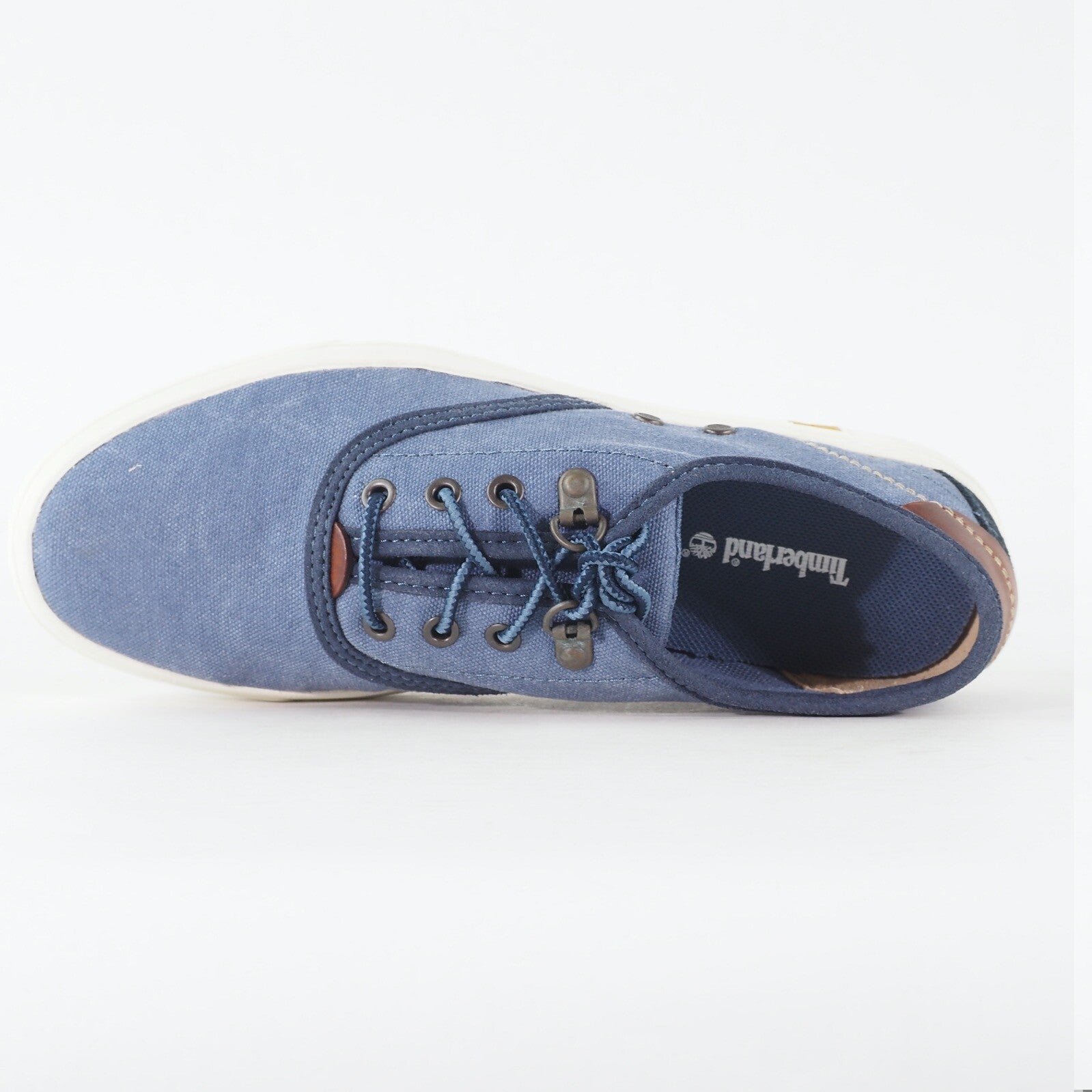 Womens Timberland Amherst Oxford A15PO Medium Blue Canvas Lace Up Casual Shoes