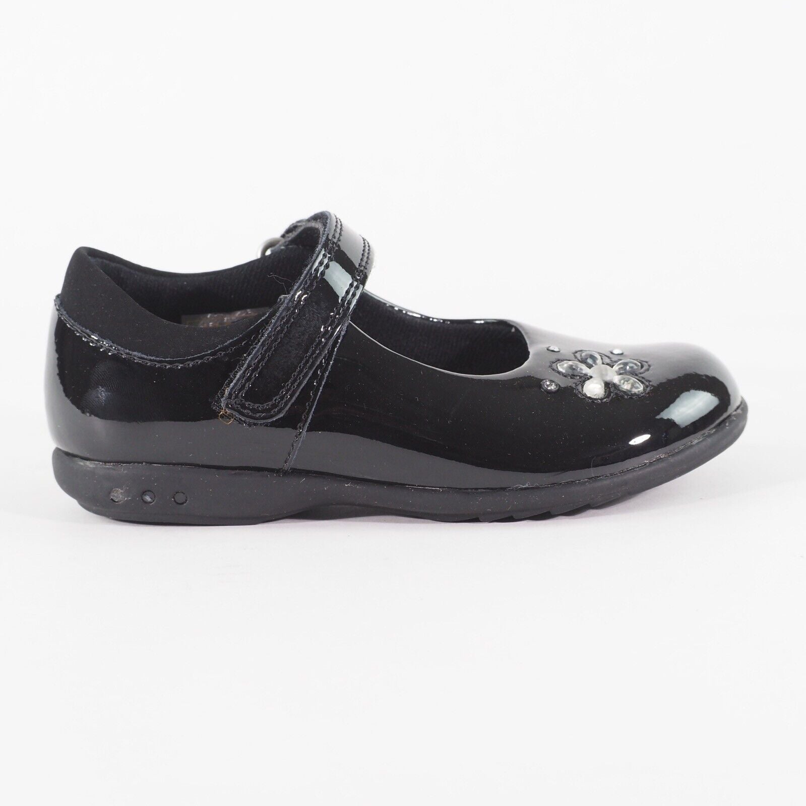 Girls Clarks Trixi Candy Pre Black Leather Single Strap School Walking Shoes