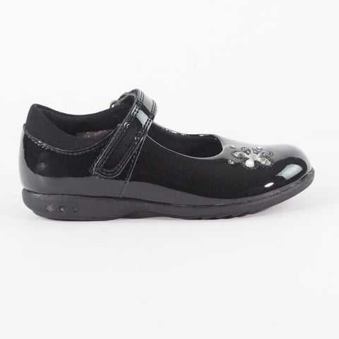 Girls Clarks Trixi Candy Pre Black Leather Single Strap School Walking Shoes