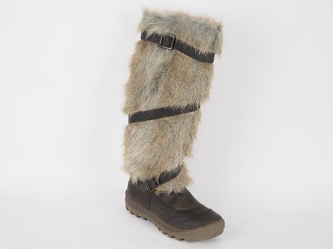 Womens Timberland Mount Holly 3457R Brown Leather Zip Up Tall Fur Winter Boots