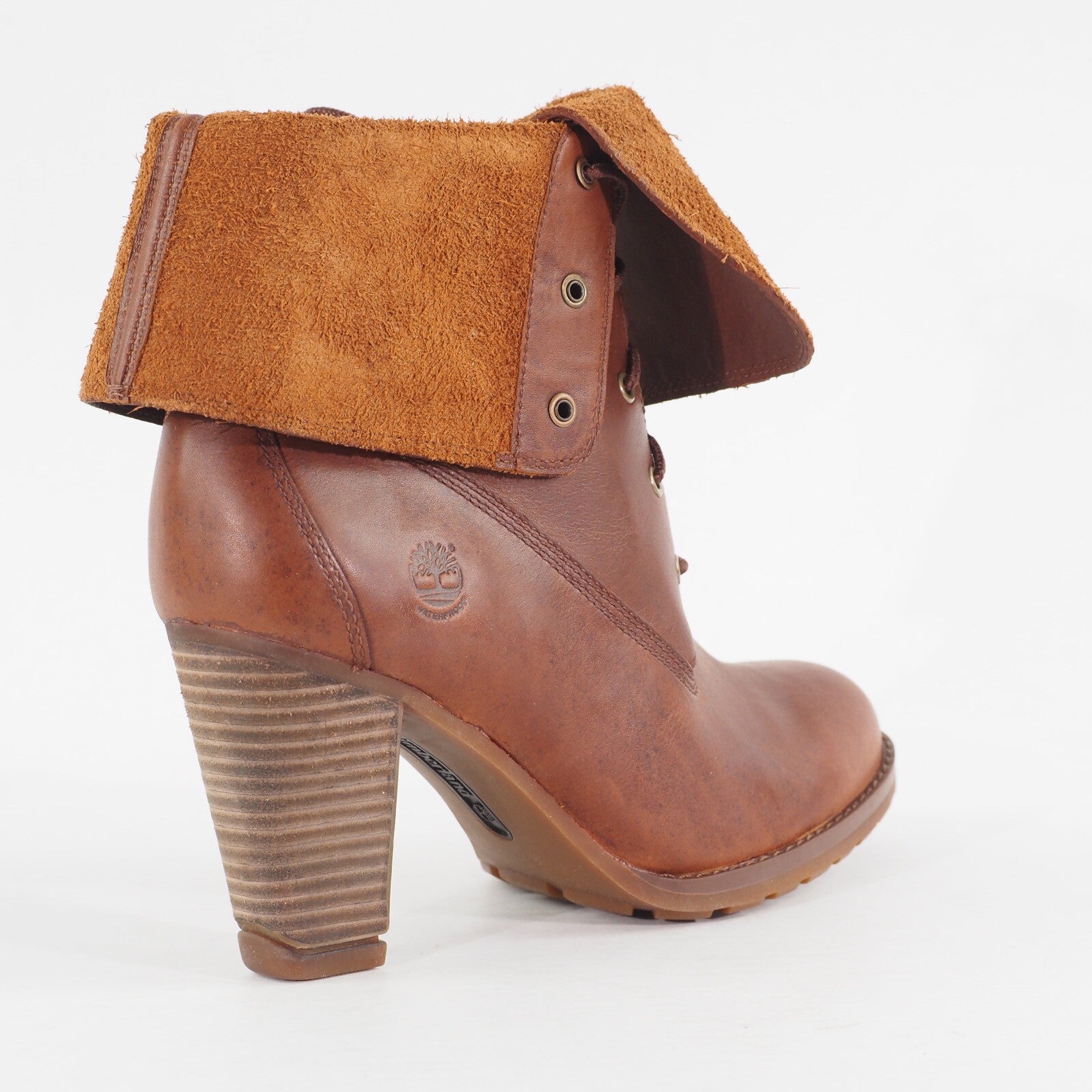 Womens Timberland Stratham Heights 8621A Tan Waterproof Leather Folded Boots