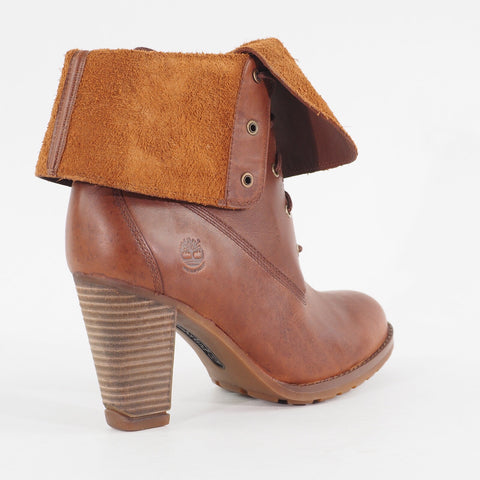 Womens Timberland Stratham Heights 8621A Tan Waterproof Leather Folded Boots