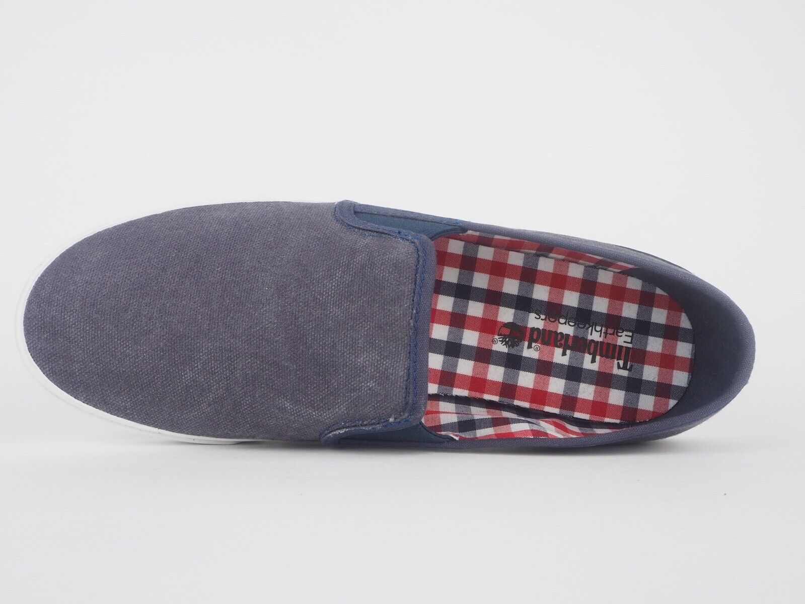Mens Timberland EK Hookset Camp A1217 Navy Leather Canvas Slip On Trainers