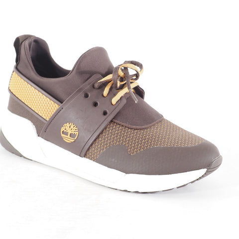 Womens Timberland Kiri Up Knit A1NWC Brown Textile Lace Casual Walking Trainers