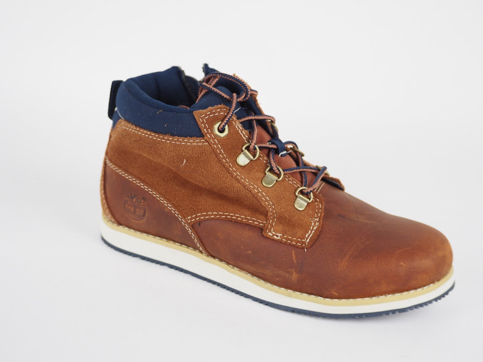 Boys Timberland Earthkeepers A1246 Brown Leather Smart Casual Side Zip Shoes