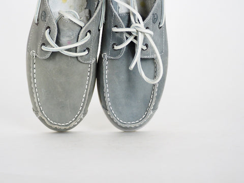 Junior Girls Timberland 2 Eye 4690R Grey Leather Boat Shoes UK 5