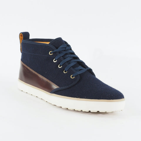 Mens Timberland Abington Chukka 6626A Navy Fabric Leather Lace Up Casual Boots