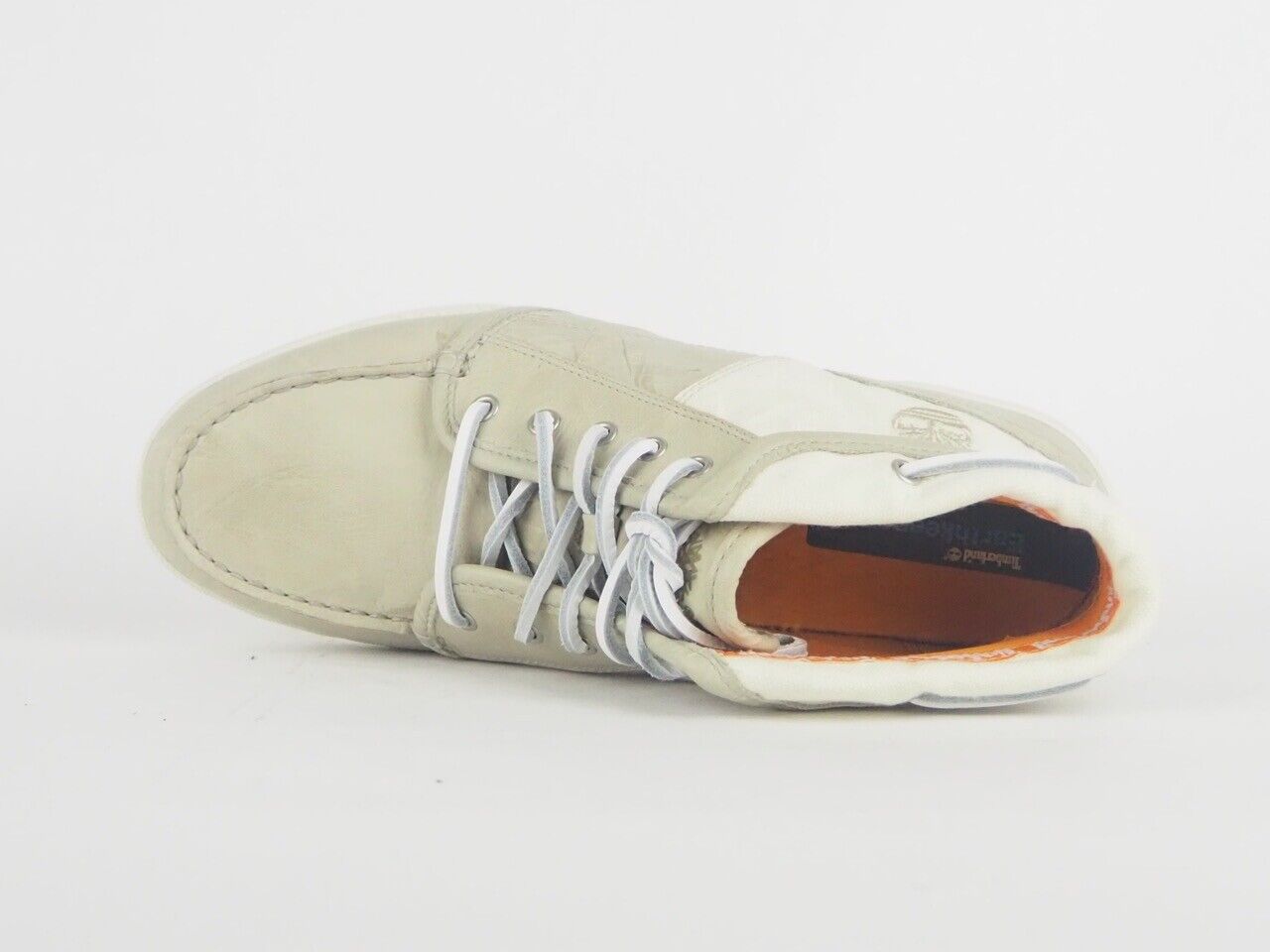 Mens Timberland Earthkeepers Split Cup 5265R Beige Leather Lace Up Canvas Shoes
