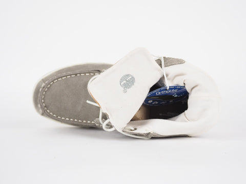 Boys Timberland Casco Bay 4470R Grey Leather Casual Roll Top Shoes Kids Boots