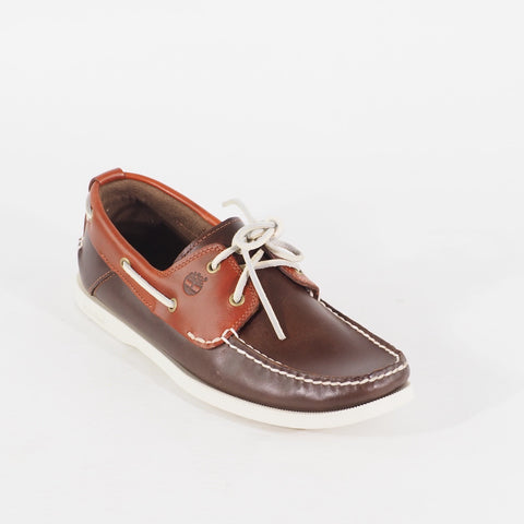 Mens Timberland Heritage CW 2 Eye A13HP Brown Leather Casual Lace Up Boat Shoes