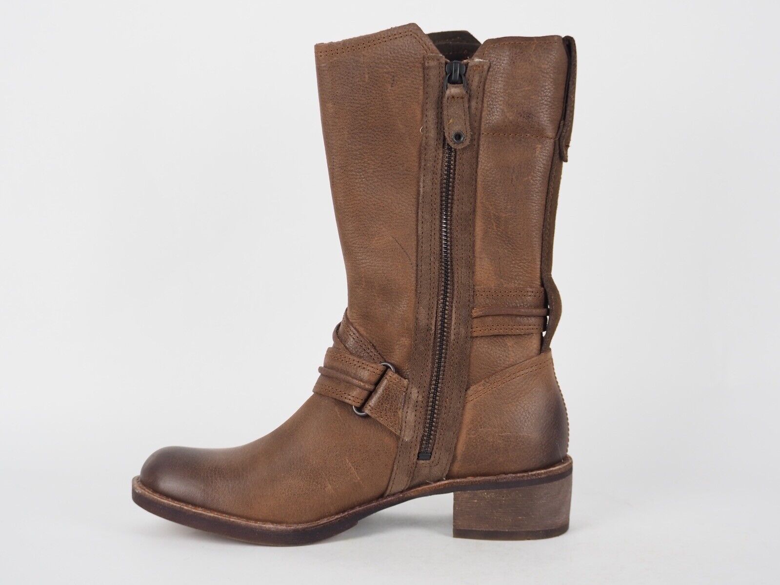 Womens Timberland Whittemore A12I1 Dark Brown Leather Side Zip Winter Boots