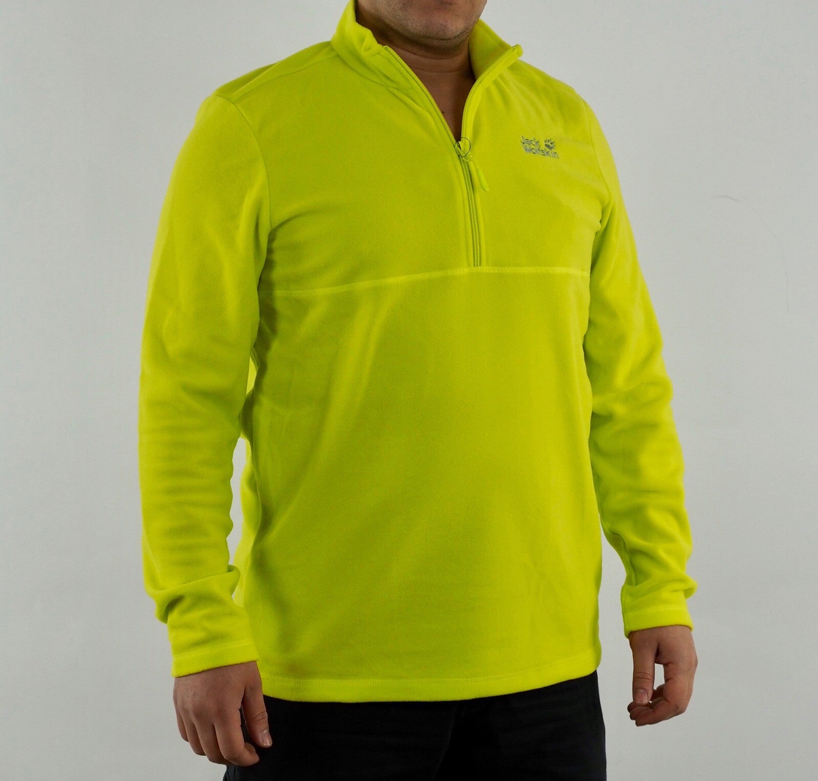 Mens Jack Wolfskin 1704141 Flashing Green Gecko Half Zip Warm Fleece Jumper