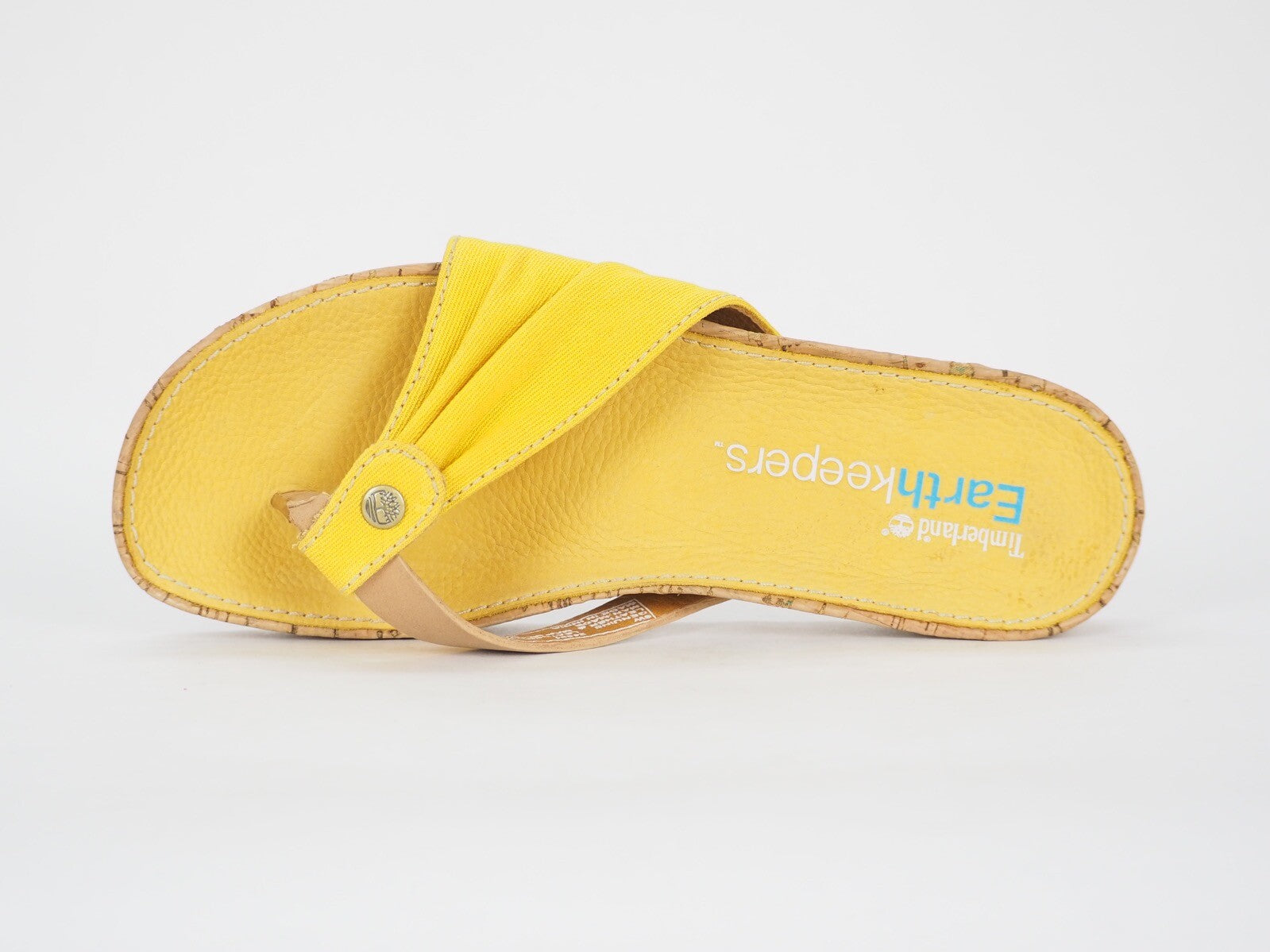 Womens Timberland Estela 24691 Yellow / Brown Leather Summer Thong Flip Flops