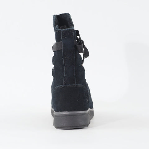 Womens Timberland Leighland Primaloft A18YO Black Leather Pull On Casual Boots