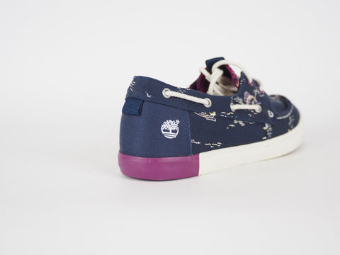 Womens Timberland Newport Bay Canvas A15N6 Navy Blue Lace Up Casual Boat Shoes
