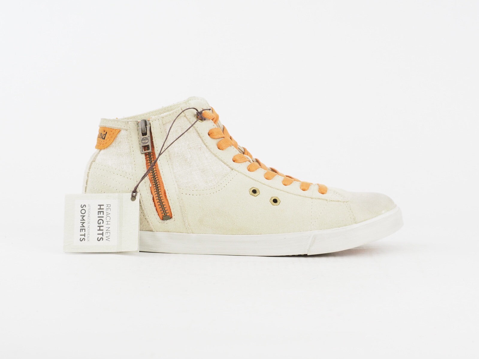Womens Timberland EK Glastenbury 8230B Beige Leather Sneakers Lace Up Trainers