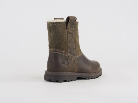 Toddlers Timberland Chestnut Ridge A1BSC Dark Brown Leather Warm Winter Boots