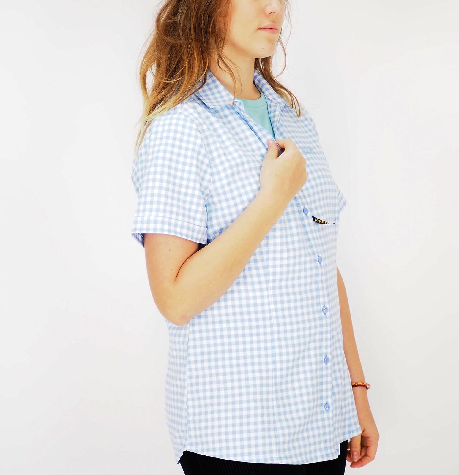 Womens Jack Wolfskin Kepler 1401723 Pale Purple Checks Light Short Sleeve Shirt