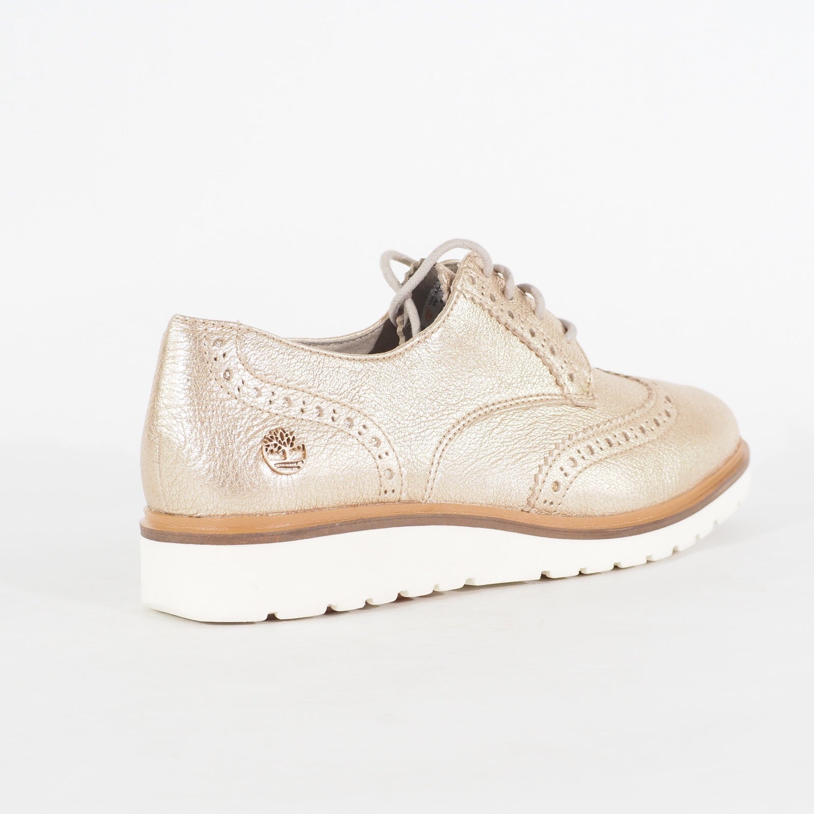 Womens Timberland Ellis Street Oxford A1XUA Gold Leather Lace Up Walking Shoes